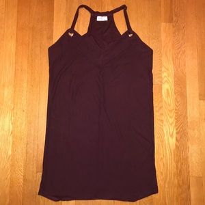 1X Glitz Racer Back Strap Mini Dark Mulberry Dress